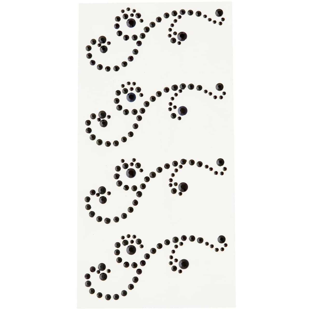 12 Packs: 4 ct. (48 total) Black Swirl Flourish Adhesive Rhinestones by Recollections™